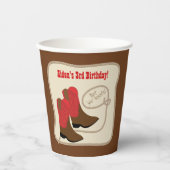 Red Cowboy Boots Boys Western verjaardagsfeestje Papieren Bekers (Voorkant)