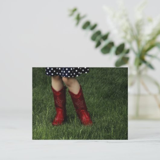 Red Cowboy Boots Briefkaart (Staand voorkant)