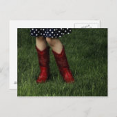 Red Cowboy Boots Briefkaart (Voorkant / Achterkant)