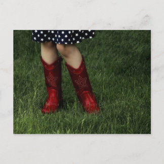 Red Cowboy Boots Briefkaart