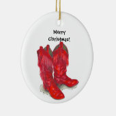 Red Cowboy Boots-versiering Keramisch Ornament (Rechts)