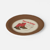 Red Cowboy Boots Western Verjaardagsfeest Papieren Bordje (Gekanteld)