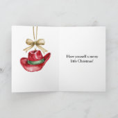 Red Cowboy Pet Christmas Kaart (Binnen)
