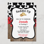 Red Cowboy Rodeo Birthday Kaart (Voorkant / Achterkant)