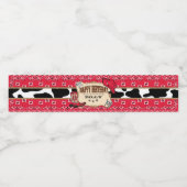 Red Cowboy, Western verjaardagsfeestje Waterfles Etiket (Enkel label)