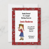 Red Cowgirl Uitnodiging (Voorkant)