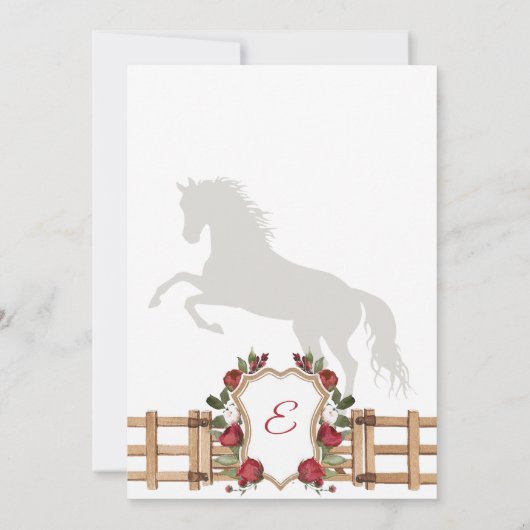 Red Cowgirl Westerne uitnodiging, Quinceanera Invi Kaart (Achterkant)