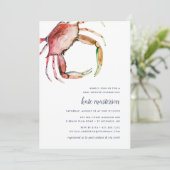 Red Crab Baby shower Invitation Kaart (Staand voorkant)