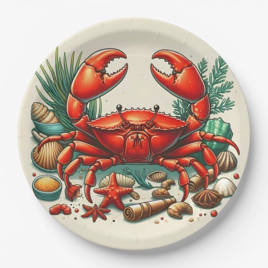 Red Crab Bake Papieren Bordje (Voorkant)
