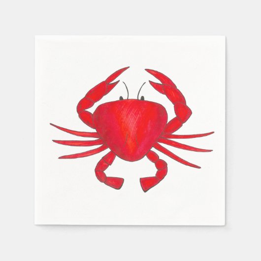 Red Crab Baltimore Maryland Crabs Beach Napkins Servetten (Voorkant)