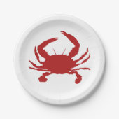 Red Crab Beach Nautisch papier Borden Papieren Bordje (Voorkant)