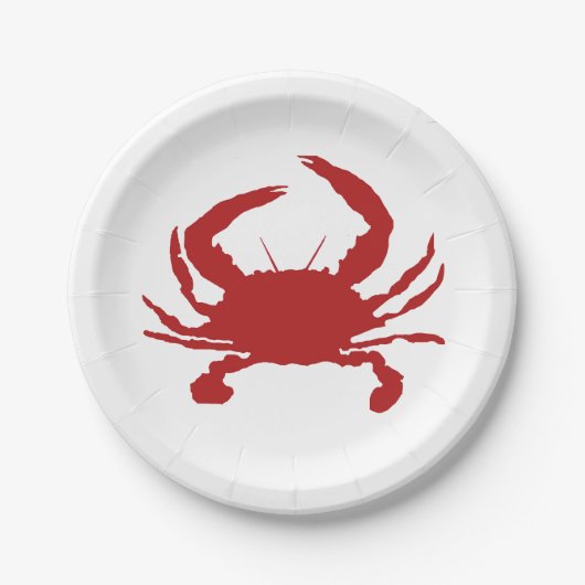 Red Crab Beach Nautisch papier Borden Papieren Bordje (Voorkant)