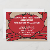 Red Crab Boil BBQ Afstuderen Uitnodiging (Voorkant)