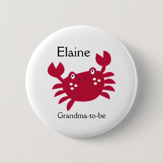 RED CRAB CALYPSO NAME TAG Personalized Button (Voorkant)