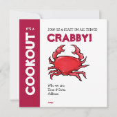 Red Crab Cookout-uitnodiging Kaart (Voorkant)