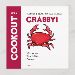 Red Crab Cookout-uitnodiging Kaart
