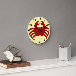 Red Crab Design Ronde Klok