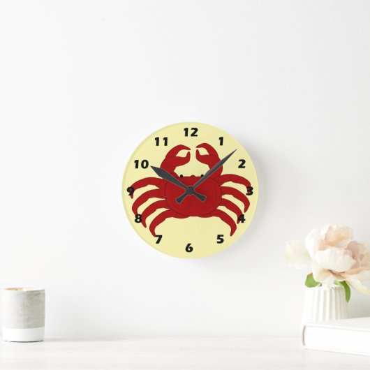 Red Crab Design Ronde Klok (Huis)