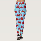 Red Crab Design You Choose Background Colour Leggings (Achterkant)