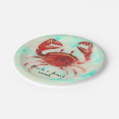 Red Crab Elegant Beach Party Verloving Custom Papieren Bordje (Gekanteld)
