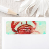 Red Crab Elegant Beach Party Verloving Invitation Etiket (Insitu)