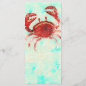 Red Crab Elegant Beach Verloving Custom Menu Kaart (Achterkant)