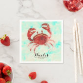 Red Crab Elegant Beach Verloving Custom Party Servet (Insitu)
