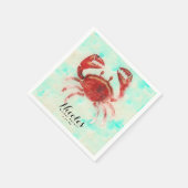 Red Crab Elegant Beach Verloving Custom Party Servet (Hoek)