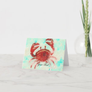 Red Crab Elegant Beach Verloving Hartelijk dank Bedankkaart