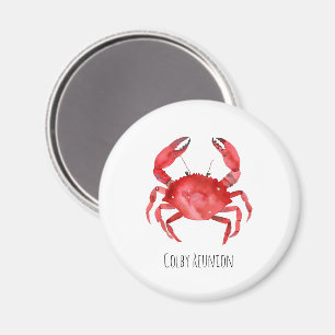 Red Crab EVENT NAAM Kleurrijke Kust Artisan Fun Magneet