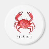 Red Crab EVENT NAAM Kleurrijke Kust Artisan Fun Magneet (Voorkant)