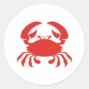 Red Crab Logo Ronde Sticker