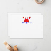 Red Crab Note-kaarten \ - Hartelijk dank Notitiekaartje (Voorkant / Achterkant in situ)