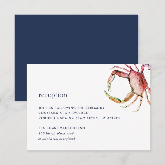 Red Crab Reception Kaart (Voorkant / Achterkant)