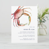 Red Crab repetitie diner uitnodiging (Staand voorkant)