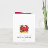 Red Crab Sand Bedankt Opmerking Kaart (Achterkant)