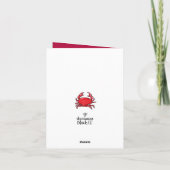 Red Crab sand Thank You Card Bedankkaart (Achterkant)