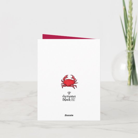 Red Crab sand Thank You Card Bedankkaart (Achterkant)