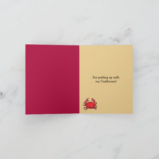 Red Crab sand Thank You Card Bedankkaart (Binnen)