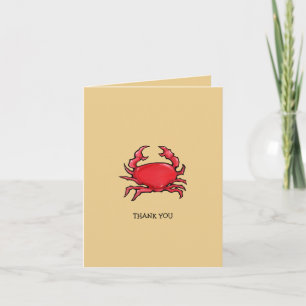 Red Crab sand Thank You Card Bedankkaart