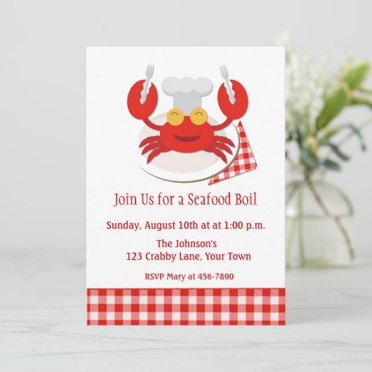 Red Crab Seafood Boil Kaart (Staand voorkant)