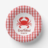 Red Crab Seafood Nautical Scott geometrische parti Papieren Kommen (Voorkant)