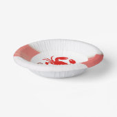 Red Crab Seafood Nautical Stripes Party Papieren Kommen (Gebogen)