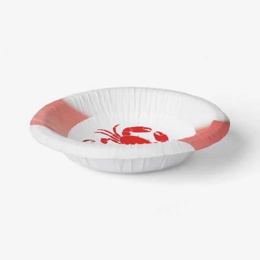 Red Crab Seafood Nautical Stripes Party Papieren Kommen (Gebogen)