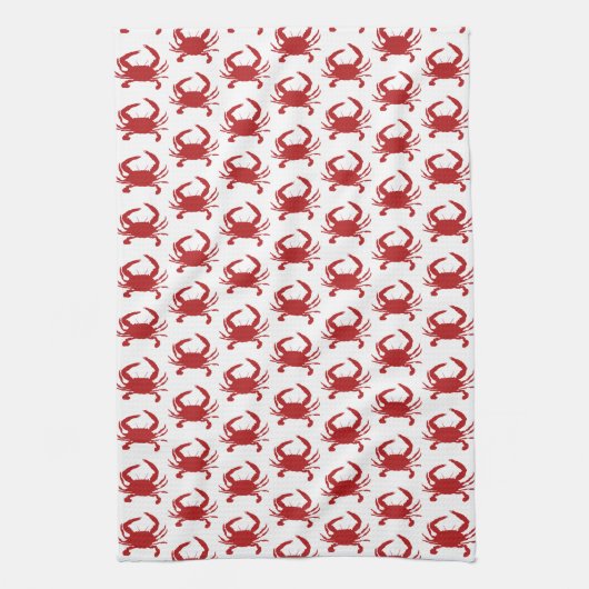 Red Crab Silhouette Pattern Beach Theedoek (Verticaal)