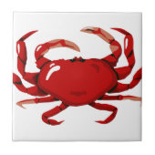 Red Crab Tile Trivet Tegeltje (Voorkant)