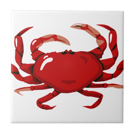 Red Crab Tile Trivet Tegeltje (Voorkant)