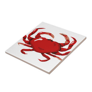 Red Crab Tile Trivet Tegeltje