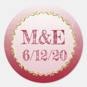Red Crackle Persoonlijke bruiloft stickers (Voorkant)