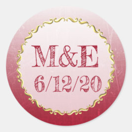 Red Crackle Persoonlijke bruiloft stickers